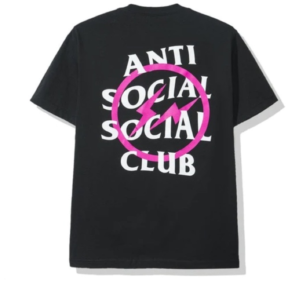 Anti Social Social Club x Fragment Design Pink Bolt Tee